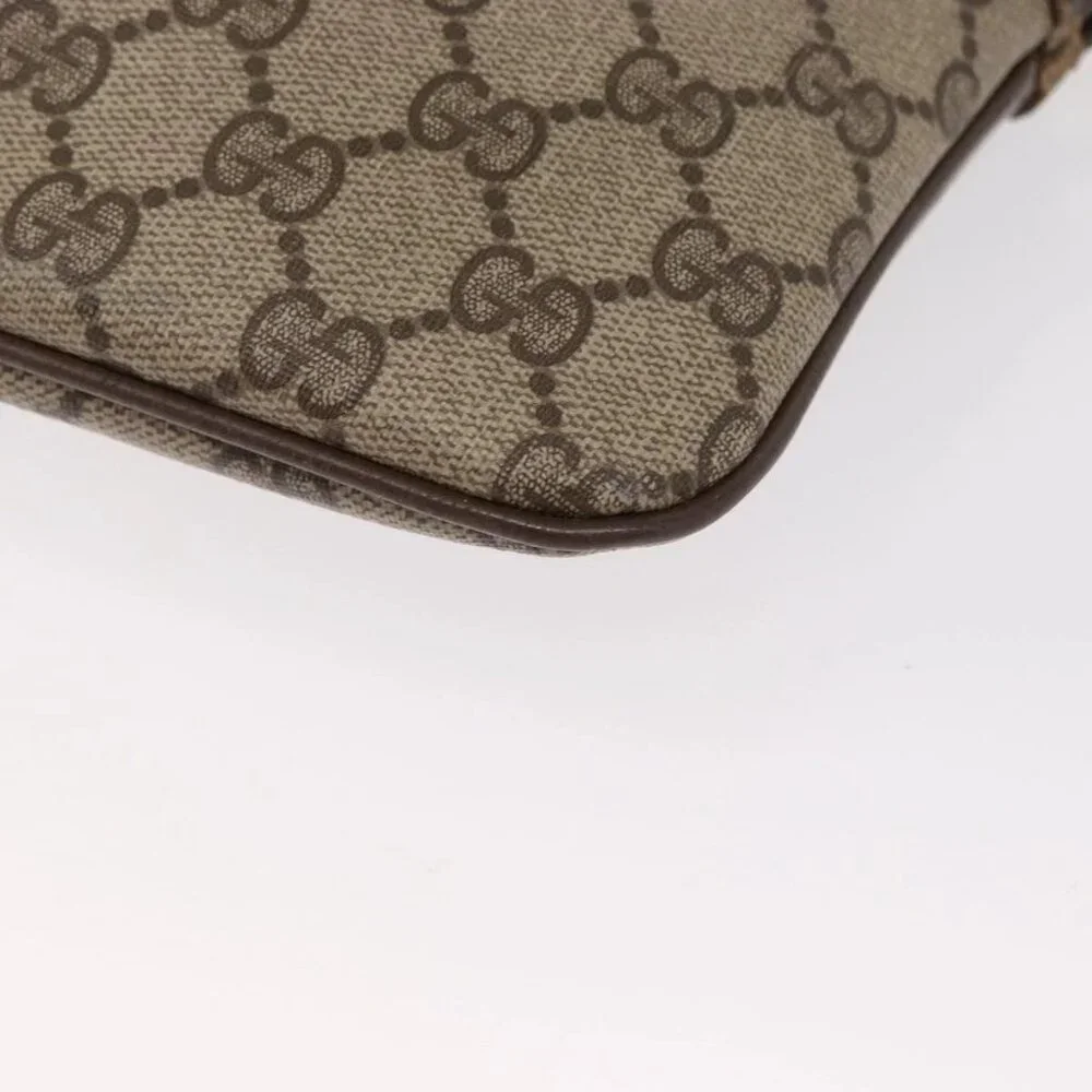 GUCCI GG Supreme Web Sherry Line Bag PVC Beige Gold 904 02 047 Auth ka922 - Picture 2 of 16